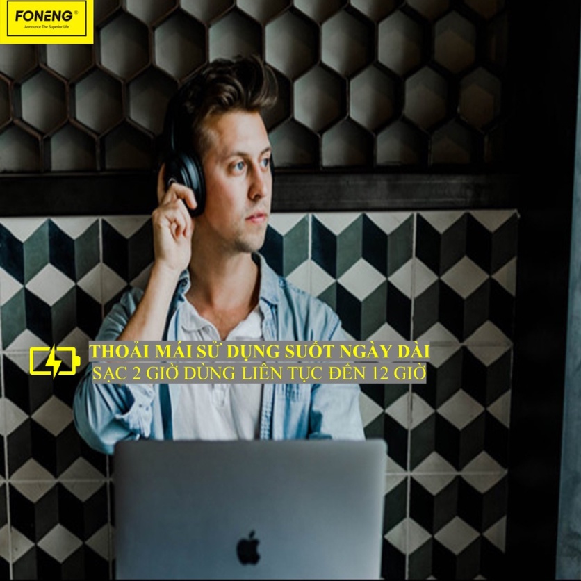 Headphone Tai Nghe Chụp Tai bluetooth Foneng BL 50 kết nối không dây có mic nghe nhạc liên tục 12h hàng chính hãng