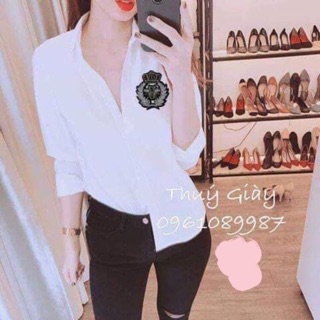 Áo sơmi logo ong vương miện (Tr)
