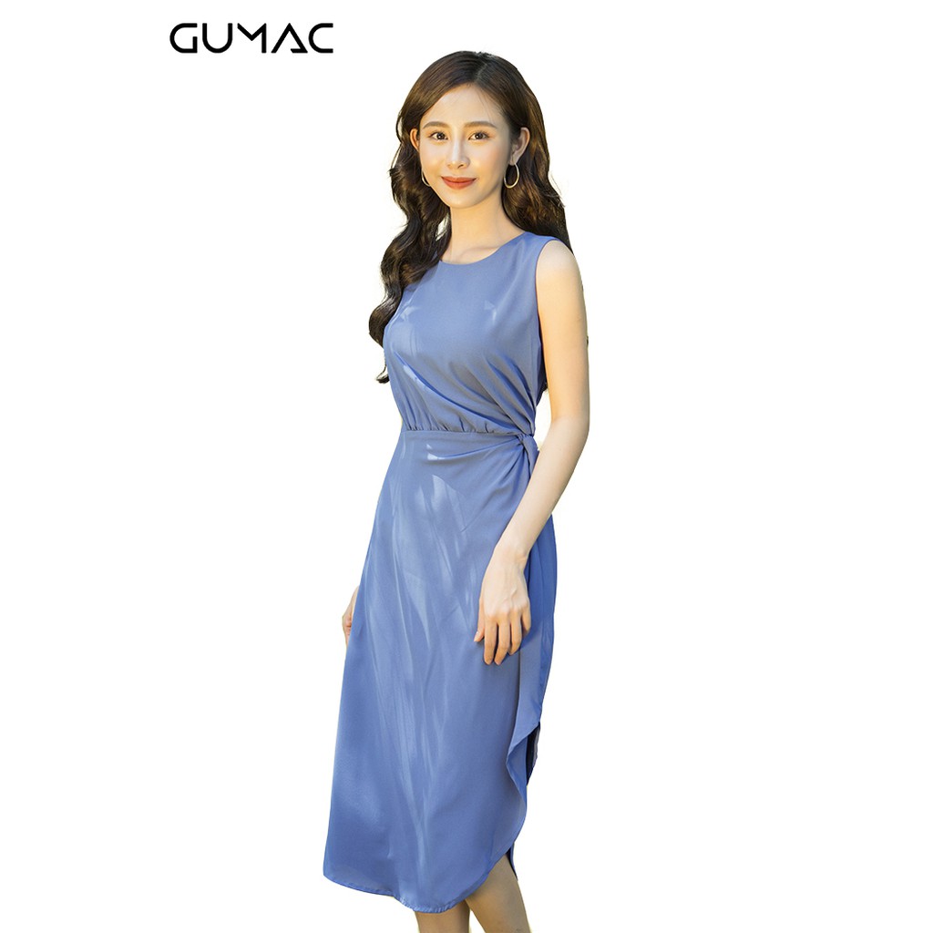 Đầm xoắn eo GUMAC DA320_XANH