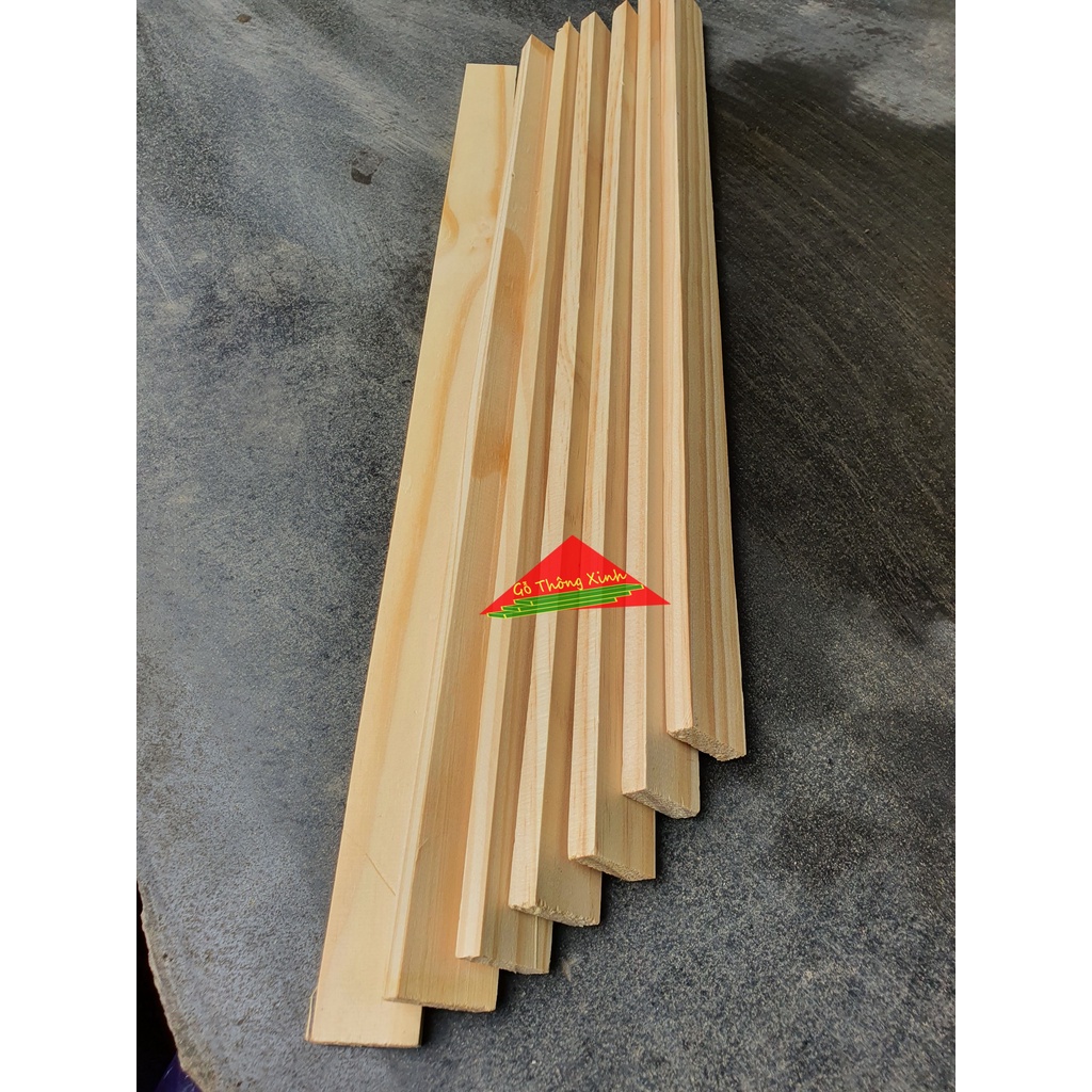 Thanh gỗ thông dày 1cm,rộng 3cm,dài 60cm dùng làm nẹp chỉ, làm thùng gỗ decord, đóng chuồng thú cưng, DIY