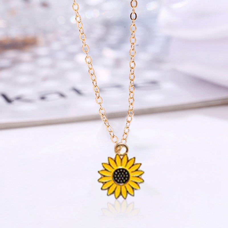 Dây chuyền mặt hình bông hoa hướng dương thời trang dành cho nữ