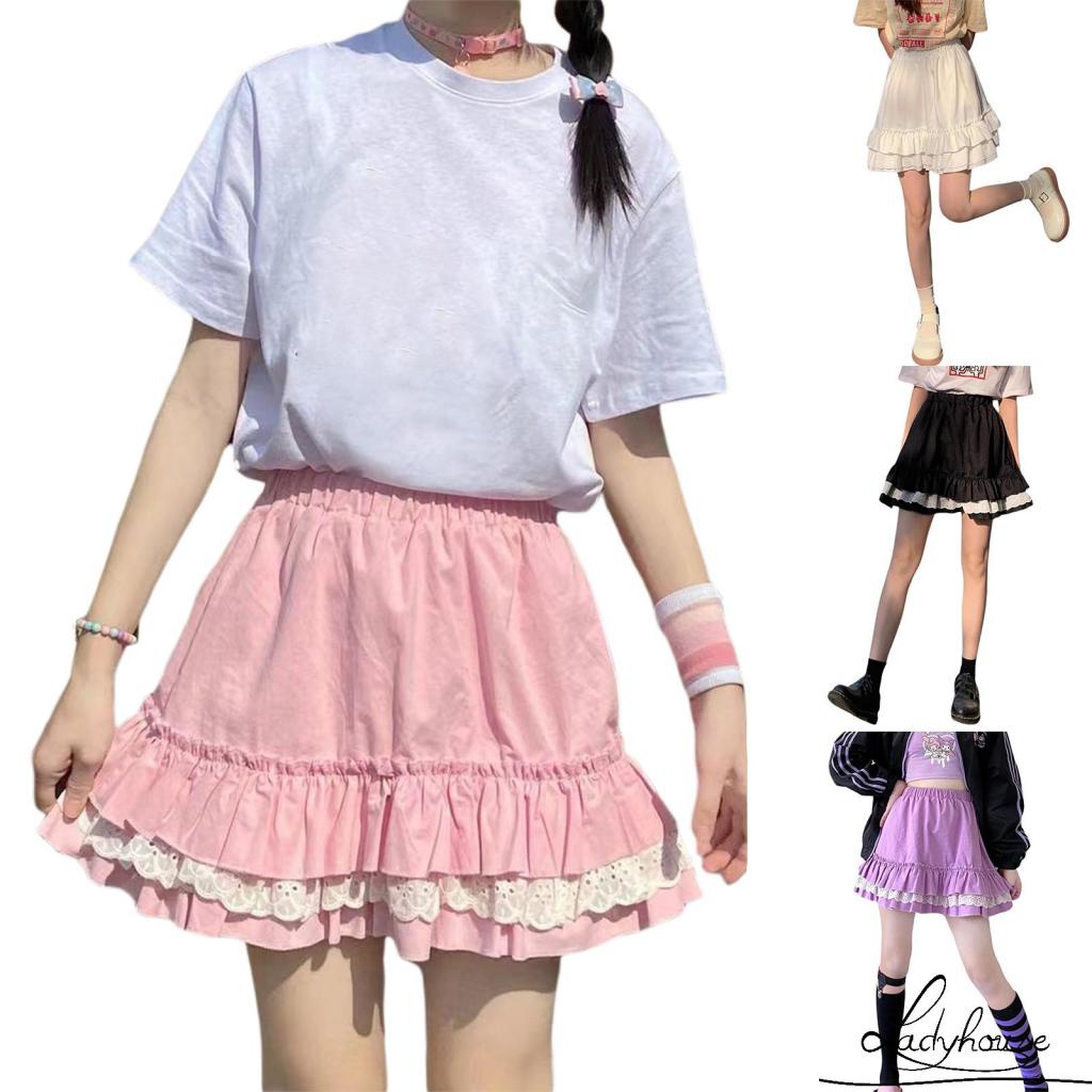 Chân Váy Chữ A Lưng Cao Phối Ren Xếp Ly Thời Trang Cho Nữ