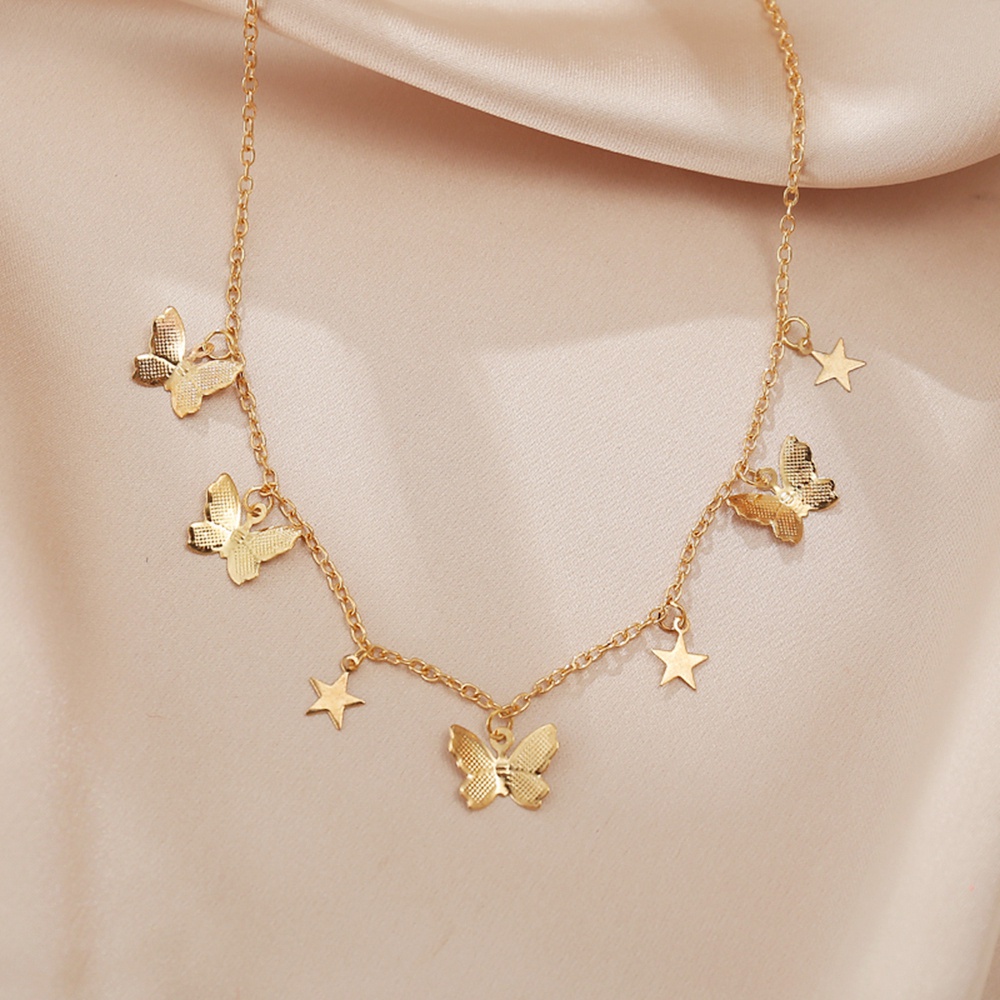 Vòng cổ Choker Mặt Hình Ngôi Sao/Ngôi Sao Bằng Kim Loại Màu Vàng Thời Trang