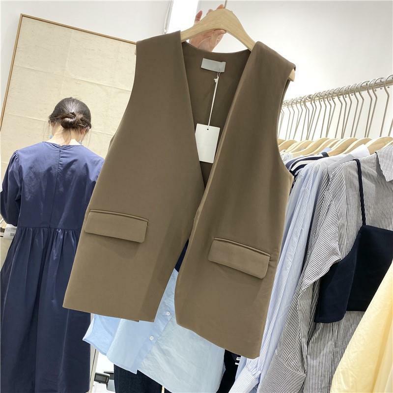 Áo Vest Không Tay Cổ Chữ V Thời Trang Hàn Quốc Cho Nữ
