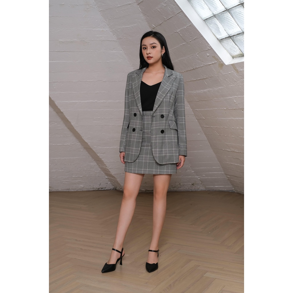 Áo Blazer nữ 2 lớp kẻ ghi Jessi - MAIIMER