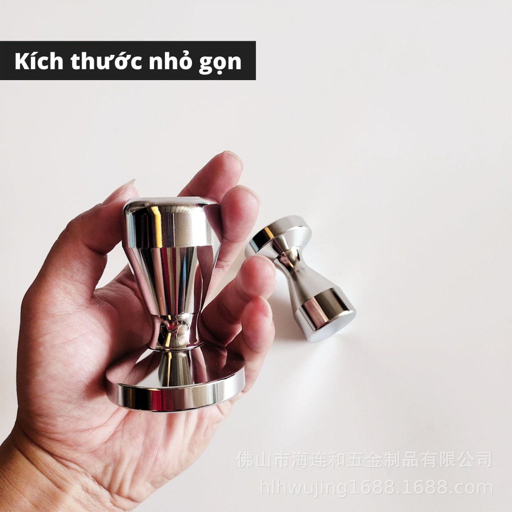 Tamper Tay Nén dụng cụ nén cà phê 3 lưỡi pha Espresso cafe Arabica Inox cao cấp tay nén café đường kính 51-53-58mm