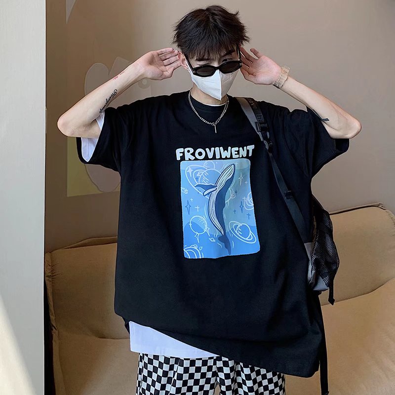 Áo Thun Tay Ngắn Dáng Rộng In Chữ Cỡ Lớn Thoải Mái Thời Trang Mùa Hè Cho Nam Và Nữ size M-5XL