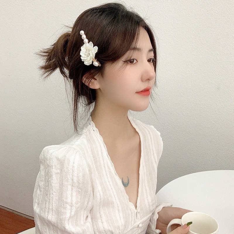 Kẹp Tóc Hoa Trà Thời Trang Pháp Siêu Cổ Tích Cho Nữ