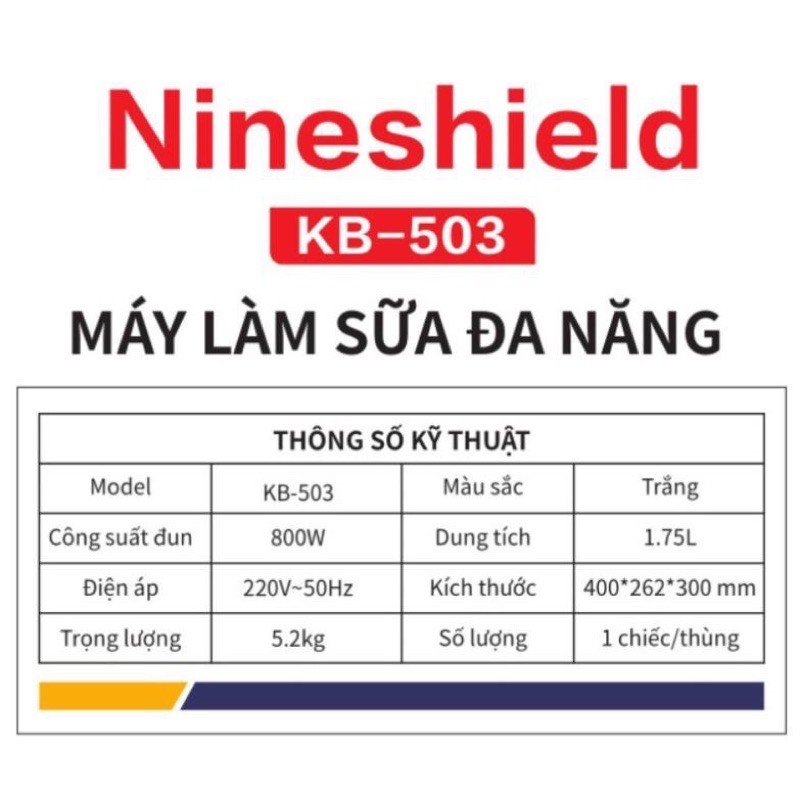 Máy làm sữa hạt đa năng Nine Shield KB503