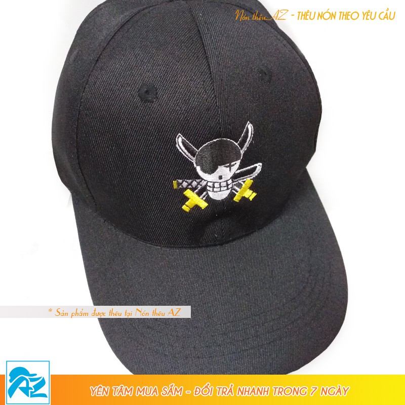 Nón kết One Piece thêu logo Zoro Asura màu đen - Mũ Lưỡi Trai MT518