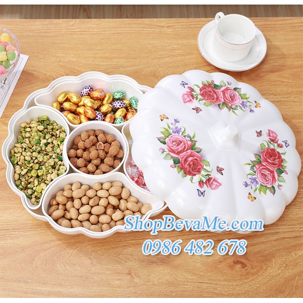 khay mứt phíp hình quả bí đẹp