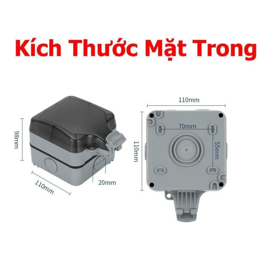 Combo Mặt Hộp Chống Nước Ổ Cắm Điện Vuông Ngoài Trời TK-IP66 - Tenko.com.vn