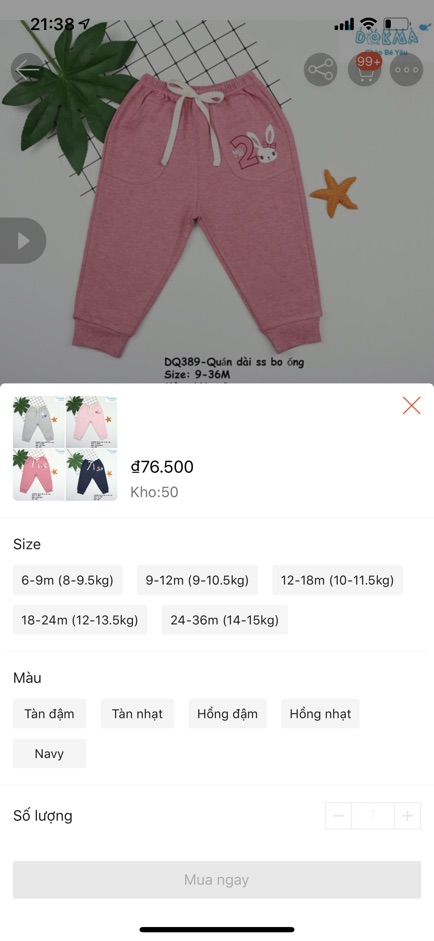 Quần dài cotton Dokma