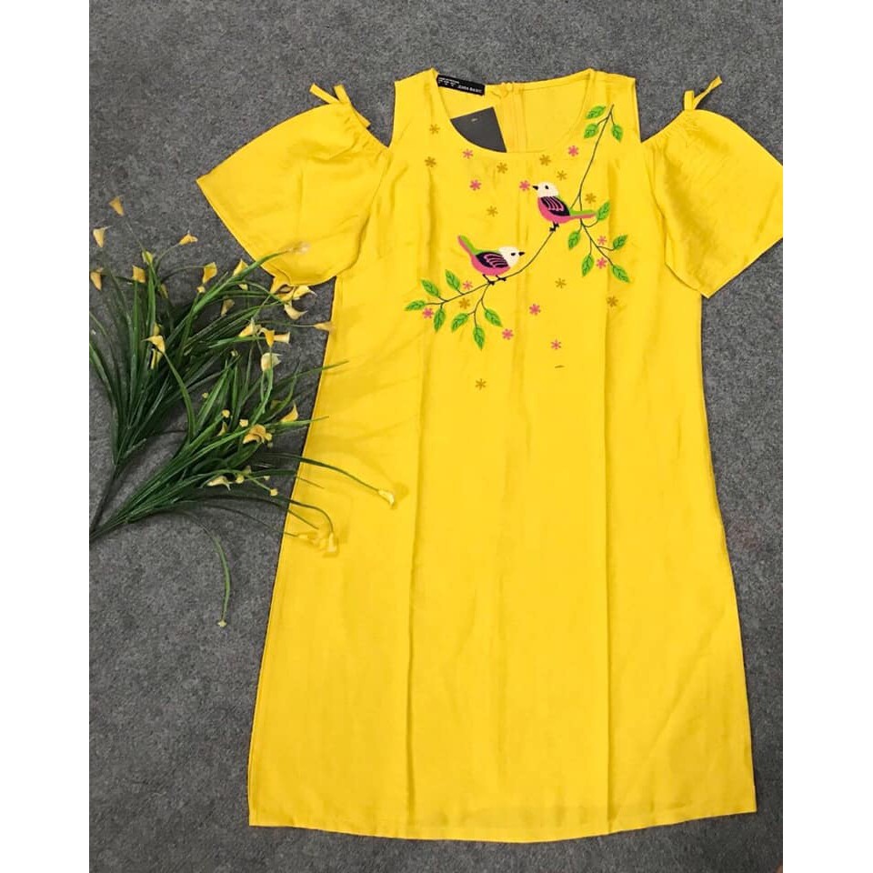 Đầm vải tơ tằm size M, L, XL giá 200K