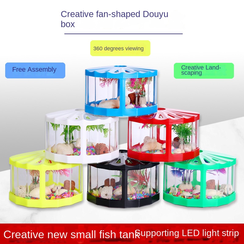 Bể Cá mini Bằng Nhựa pvc Có Đèn Chiếu Sáng