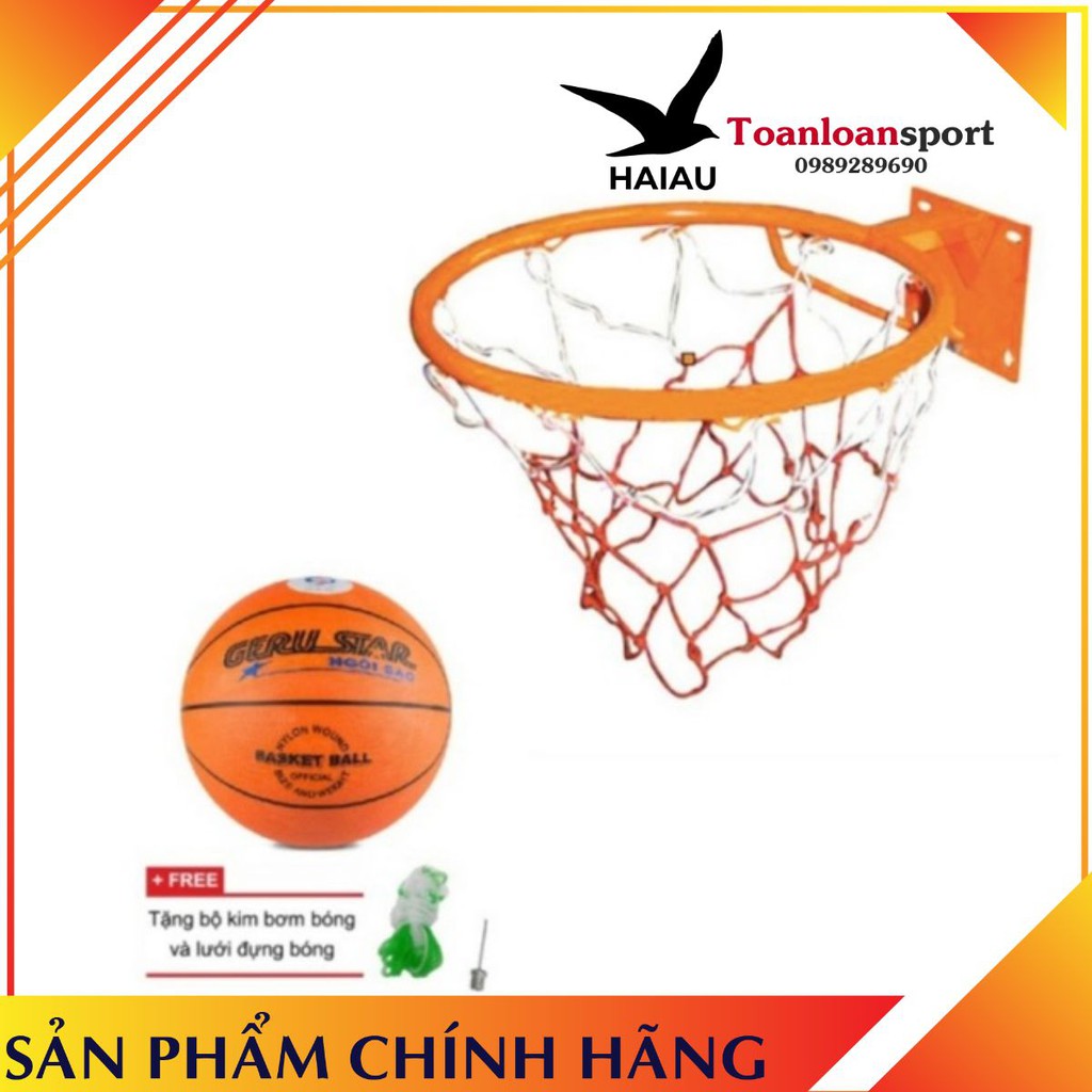Combo khung bóng rổ đại 40cm + lưới + bóng rổ số 5
