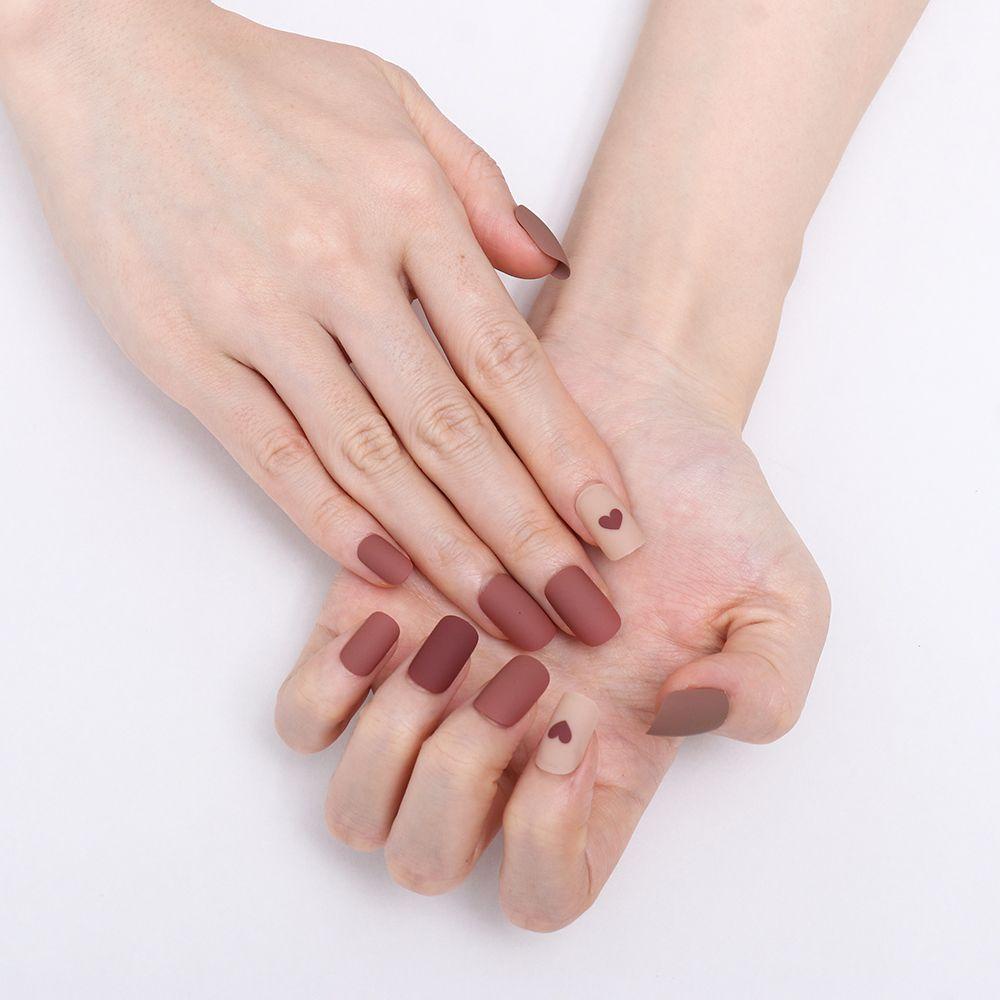 Bộ 24 Móng Tay Giả Hình Trái Tim Thời Trang