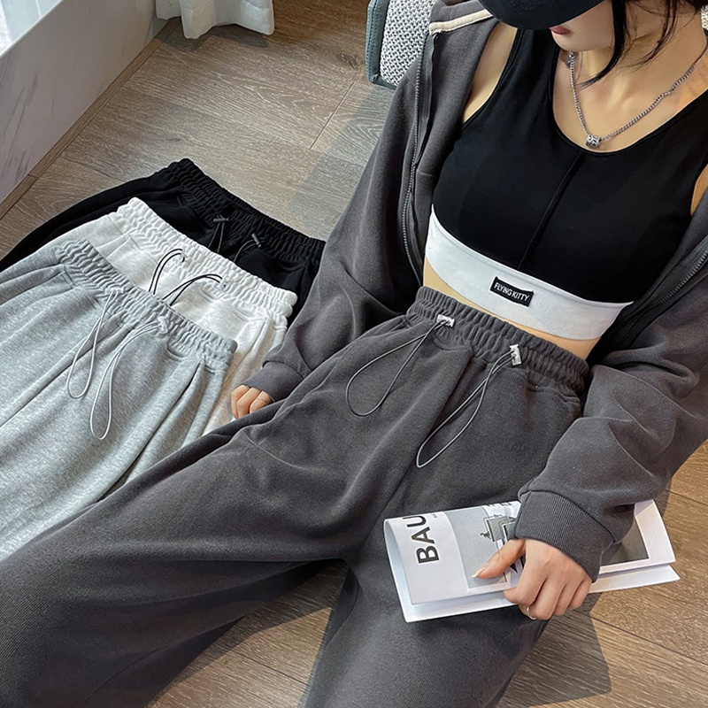 Quần dài thể thao ZHELIHANGFEI ống rộng phong cách thời trang Mỹ năng động trẻ trung