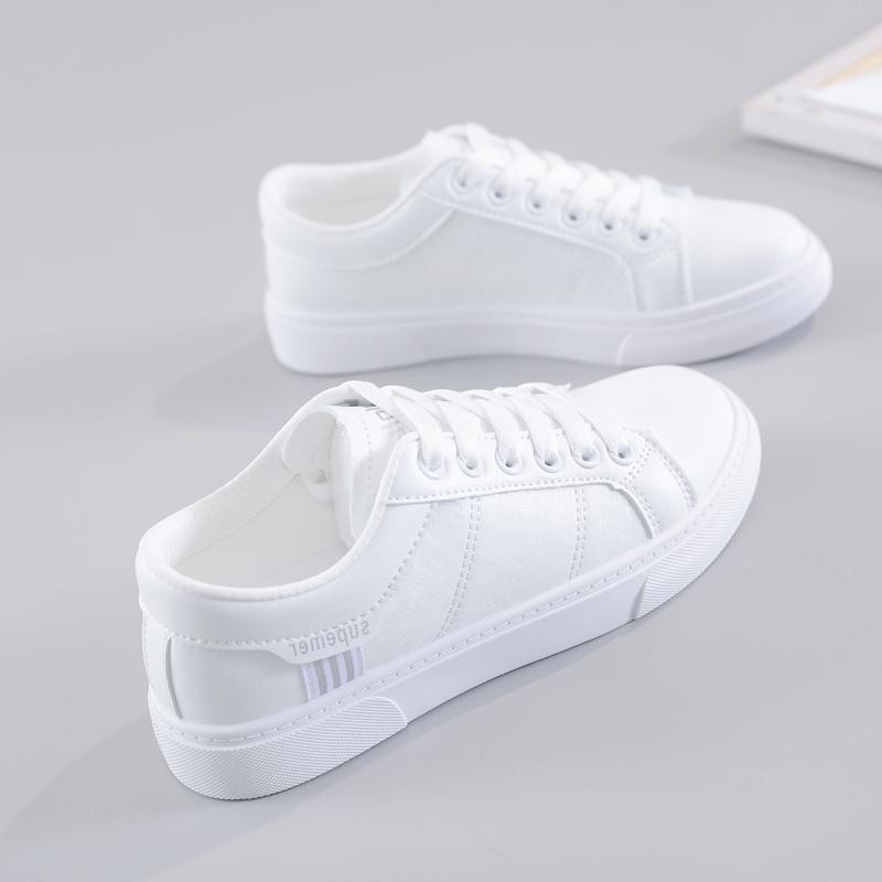 Giày Da Nữ, Giày Sneaker Da Nữ G54 Màu Trắng Đẹp Phong Cách Thời Trang Học Sinh Sinh VIên Đi Học Đi Chơi