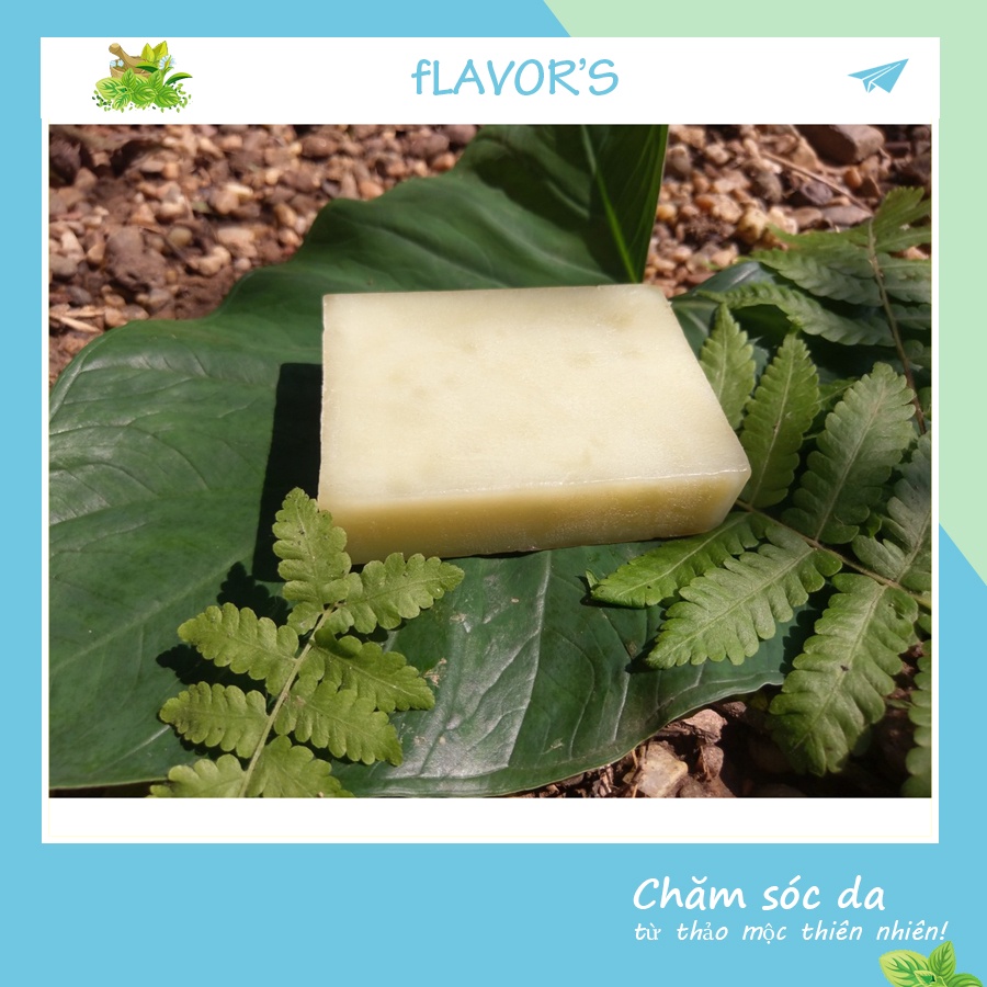 Xà bông mướp đắng Flavor's - xà bông cục loại bỏ mụn trứng cá viêm nang lông bằng tinh chất mướp đắng - handmade