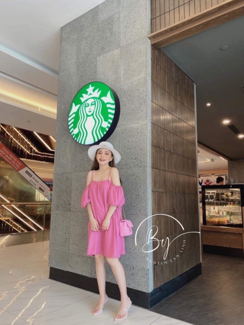 Váy 2 dây đi biển trễ vai chất đẹp siêu xinh | BigBuy360 - bigbuy360.vn