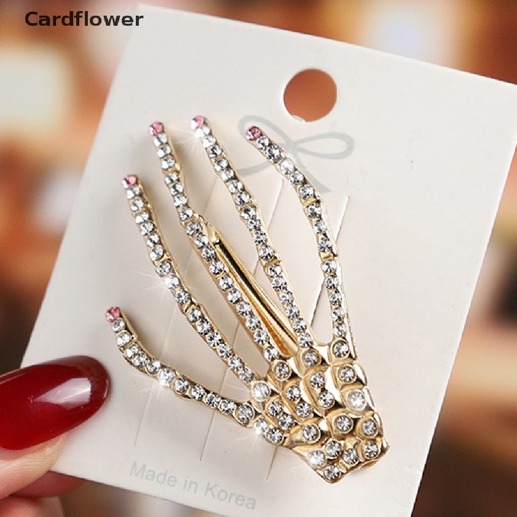 1 Kẹp Tóc Hợp Kim Hình Xương Bàn Tay Đầu Lâu Phong Cách Punk