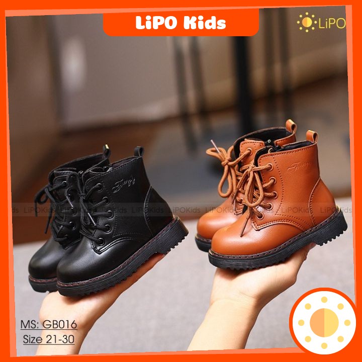 Giày Boot Cho Bé Gái- Boots Da Cổ Cao Siêu Bền, Dễ Mix Đồ