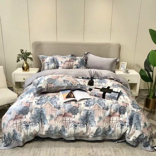 Chăn ga gối tencel 60s "phố cổ" 4 món