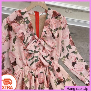 Đầm hoa phối nơ GU.Boutique