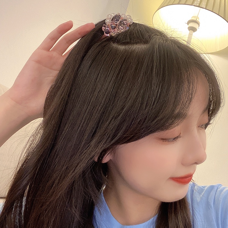 Dây buộc tóc trong suốt hình gấu dễ thương dành cho nữ