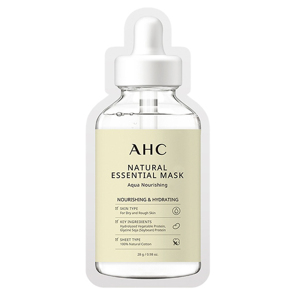 Mặt Nạ Giấy Phục Hồi Da AHC Natural Essential Mask Aqua Nourishing (3 Miếng)