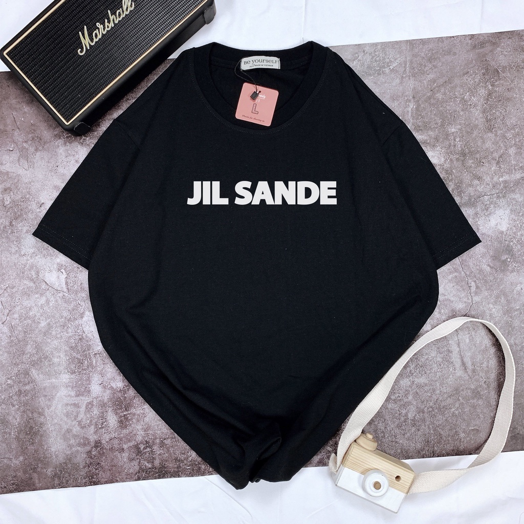 Áo thun tay ngắn in chữ Jil Sande full size M L XL