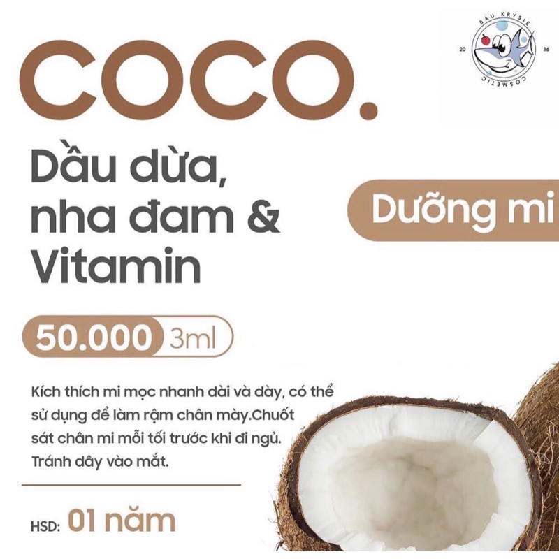 COCO Gel - Mascara Dưỡng Mi Dầu Dừa x Nha Đam