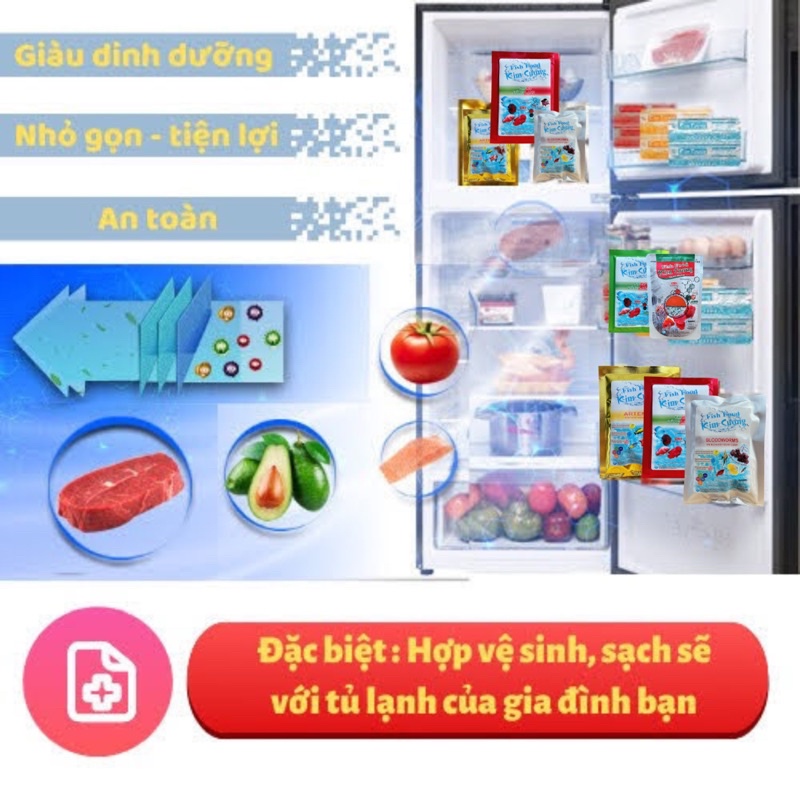 Tim bò Kim Cương - loại TổngHợp - 5gói/500g - thức ăn chăm sóc cho cá cảnh - tăng màu,body và đầu - giàu dinh dưỡng