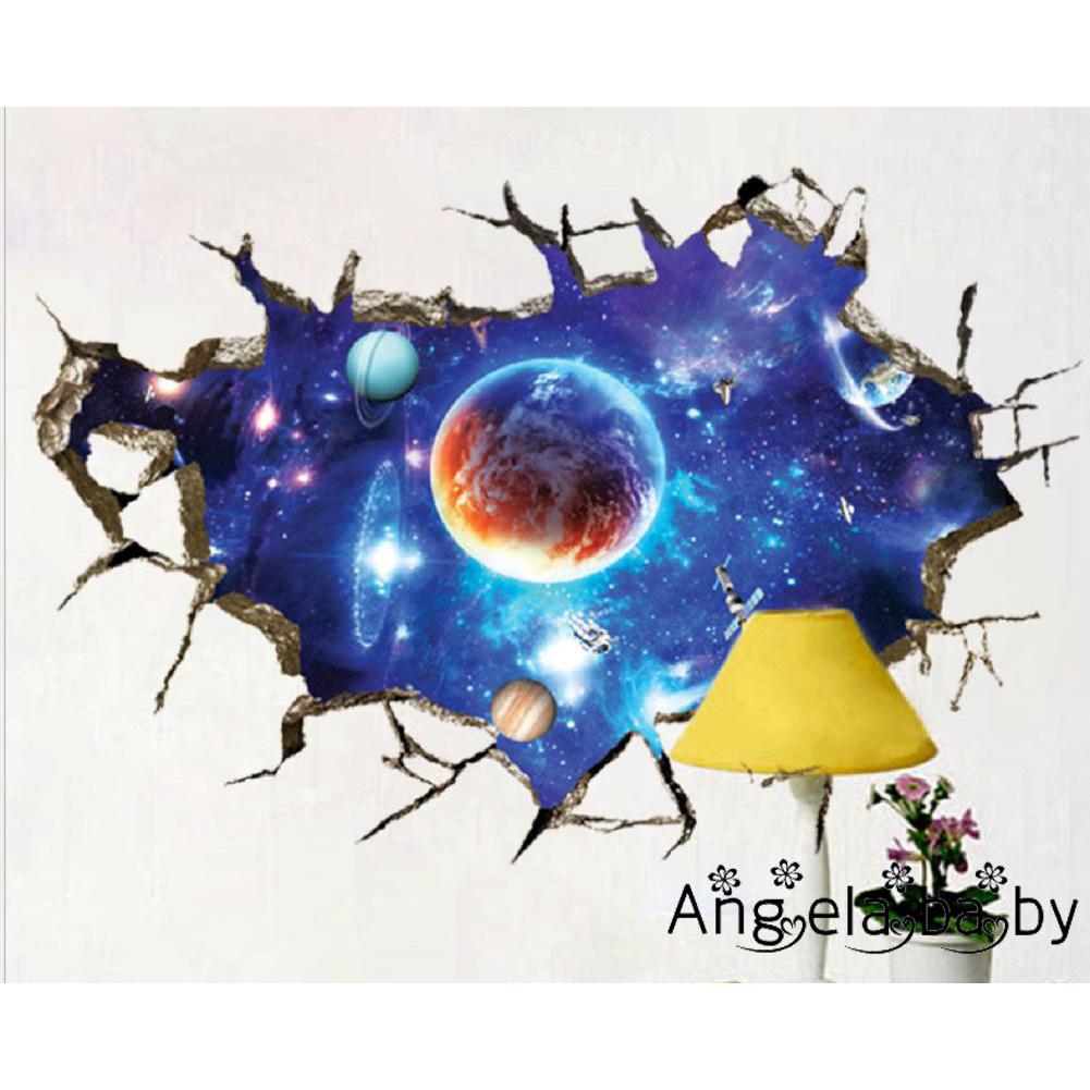 Inl-new 3D Galaxy Out Space Planet Bé Trai Phòng Ngủ Nghệ Thuật Vinyl Dán Tường Decal