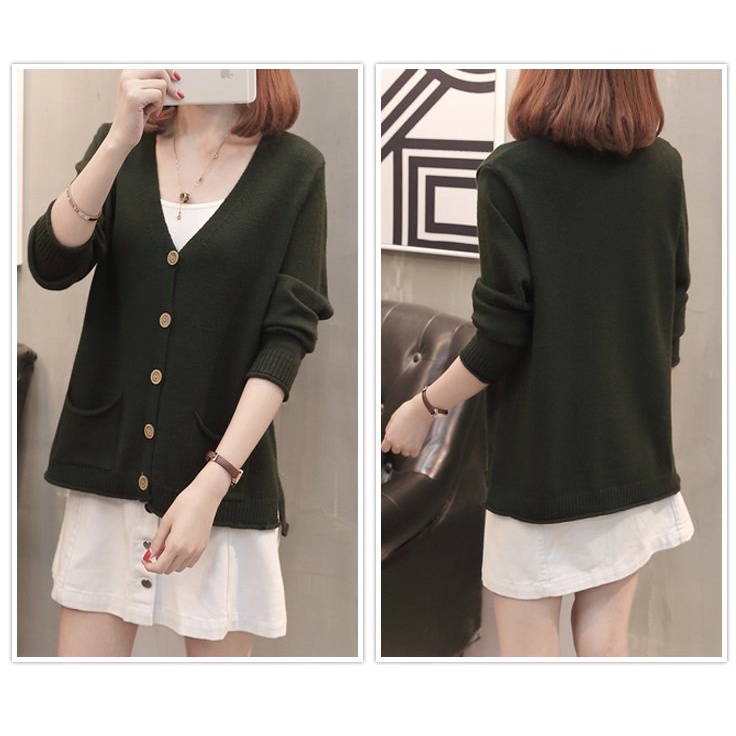 Áo khoác len, áo cardigan len nữ mẫu mới thu đông AK15