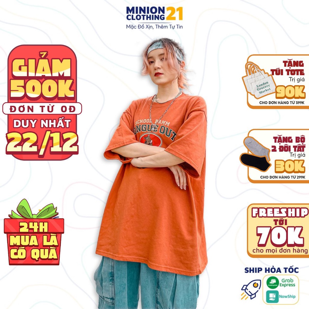 Áo thun tay lỡ MINION CLOTHING phông Unisex nam nữ tee oversize form rộng pull Ulzzang Streetwear Hàn Quốc vải mềm A3002