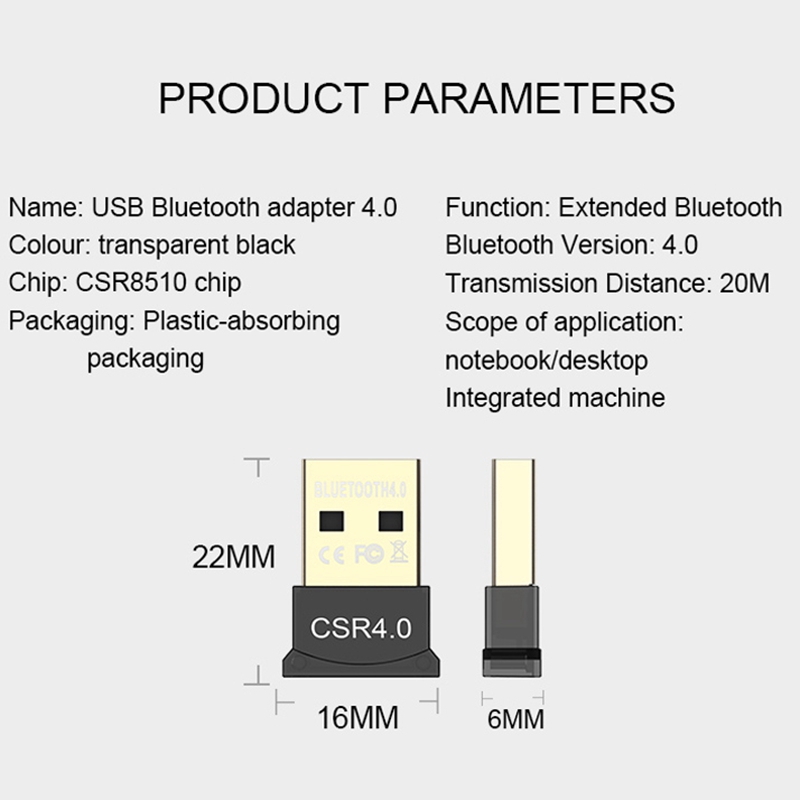 Usb Thu Phát Bluetooth Csr 4.0 Cho Pc Tv Máy Tính Windows 10 / 8 / 7 / Xp