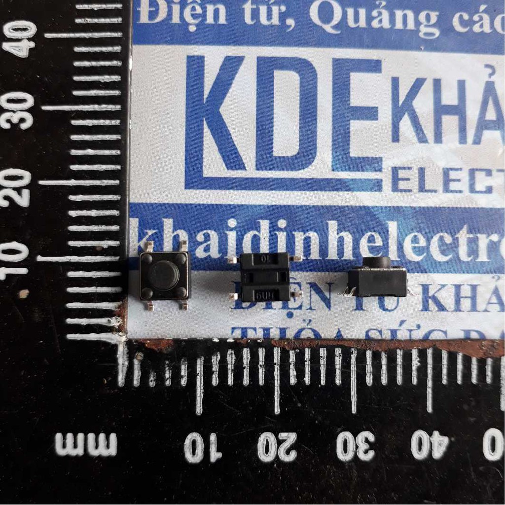 NÚT NHẤN RESET DÁN SMD 6x6x5mm, MÀU ĐEN LOẠI NHỎ (gói 50 cái) kde3798