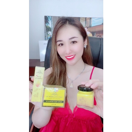 Combo kem face collagen x3 + serum collagen x3 + Cao nghệ