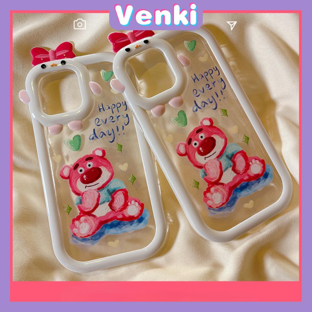 Ốp điện thoại silicon mềm túi khí hình gấu dâu thích hợp cho iPhone 11 Pro Max 13 Pro Max 12 Pro Max 7Plus xr XS Max