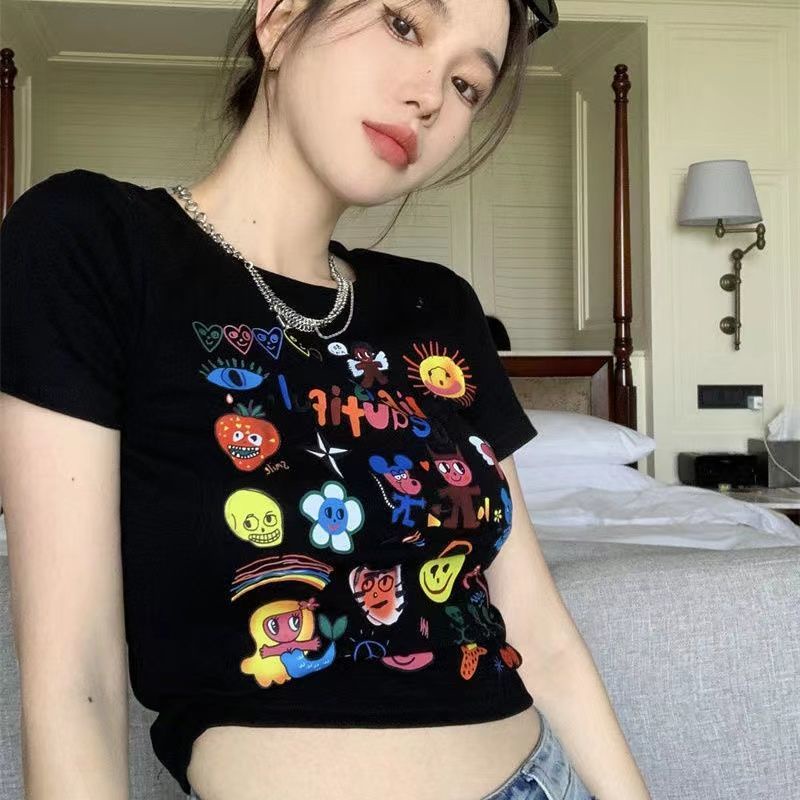 Áo Thun Tay Ngắn Thiết Kế Mỏng Kiểu Dáng Mới Quyến Rũ Thời Trang Dành Cho Nữ