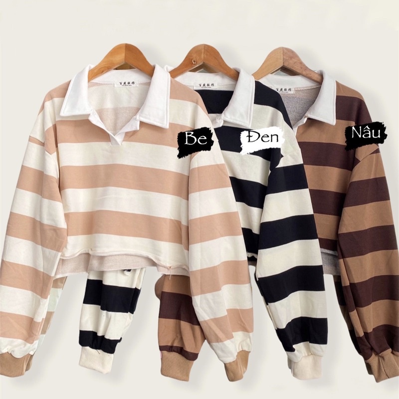 Áo polo croptop kẻ | BigBuy360 - bigbuy360.vn