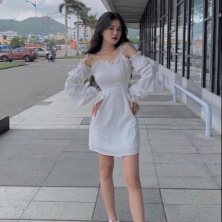 [ SIÊU HOT ] [ BAO ĐẸP NHƯ HÌNH] đầm trắng rớt tay thiên thần ⚡HÀNG SẴN ⚡CÓ HÌNH THẬT [SIÊU RẺ] D00028