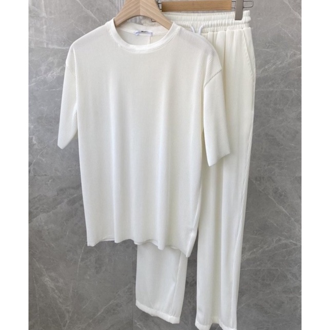 Bộ Quần Áo Thun Thể Thao Nam Basic Vải Cotton Co Giãn Dệt Kim Độc Lạ Thấm Hút Mồ Hôi