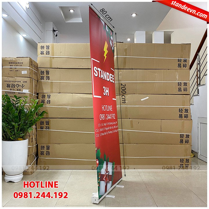 Standee cuốn nhựa, Standee đứng 80x200cm | Standee 3H