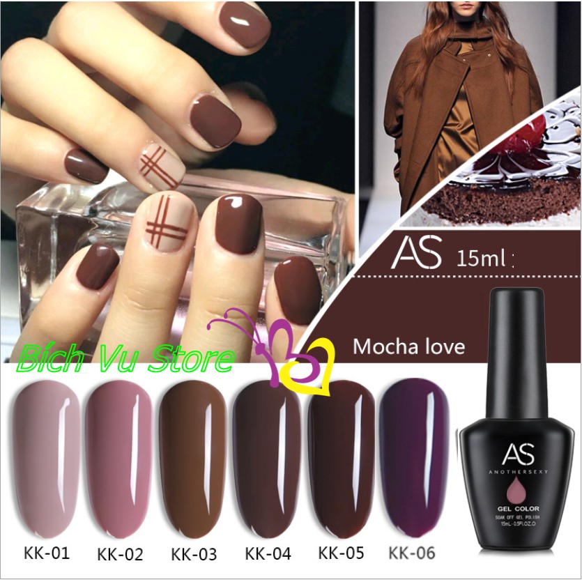Set 6 chai Sơn Gel AS mã KK