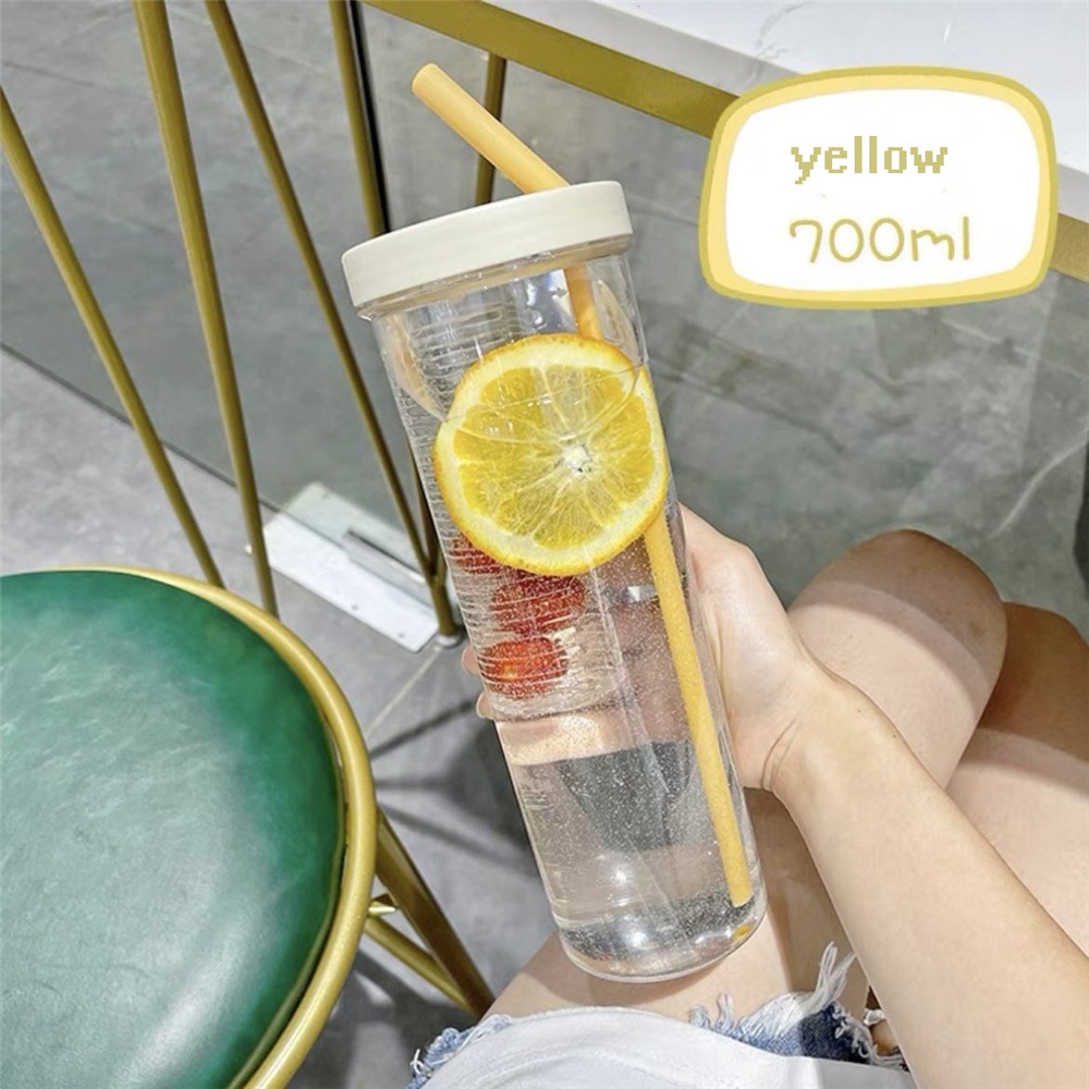 Bình nước dung tích 700ml kèm ống hút tiện dụng cho học sinh