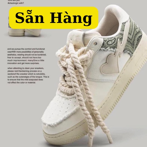 GIÀY AIR FORCE 1 DÂY THỪNG, Giày AF1 dây thừng bản chuẩn S.C 2022 Full Box Bill [ Sẵn Hàng ]