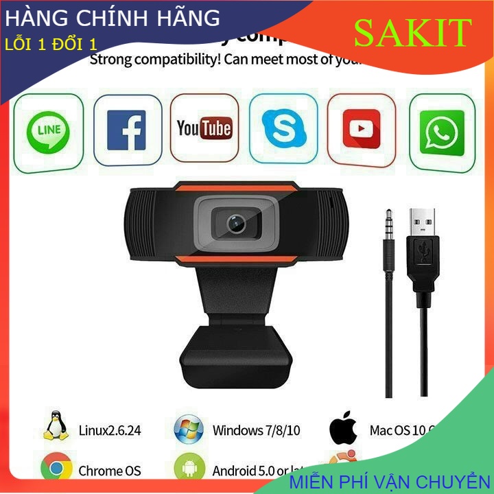 Webcam (camera) cho máy  tính( PC) có độ phân giải HD  hình ảnh sắc nét 720p (Có mic)